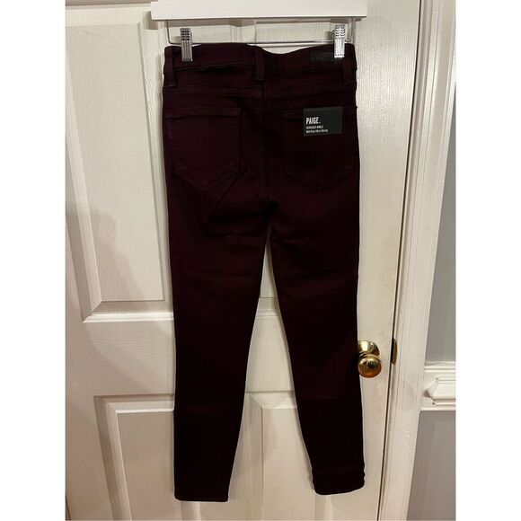 Paige Verdugo Ankle Mid-Rise Ultra Skinny Jean Aubergine sz 26 NWT $189 - Picture 7 of 8